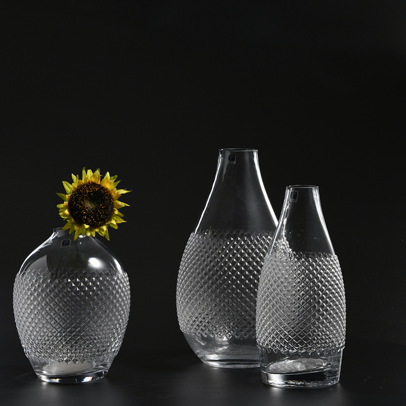 Hot sale Home Decoration Gifts Glass Handmade Clear Glass Vase flower Container