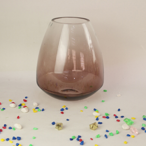 Wholesale brown nordic simple style glass vase colored glass flower vase