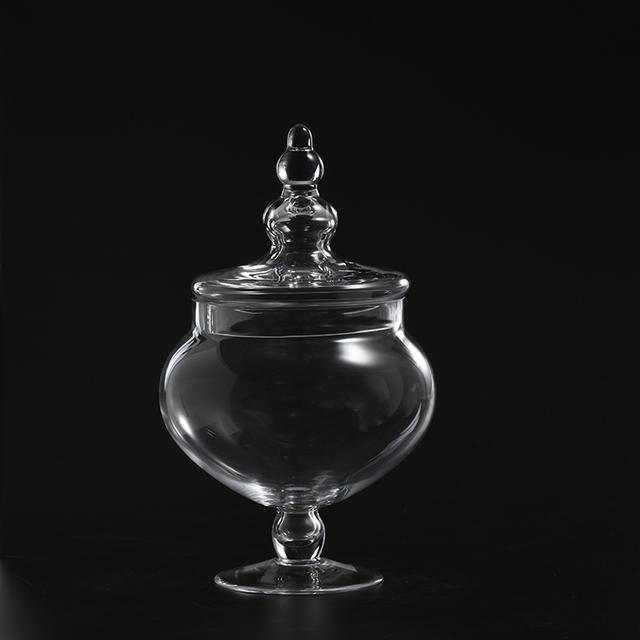 Luxury style glassware home decoration hand-blown transparent for food storage Candy Jar glass marshmallow jar