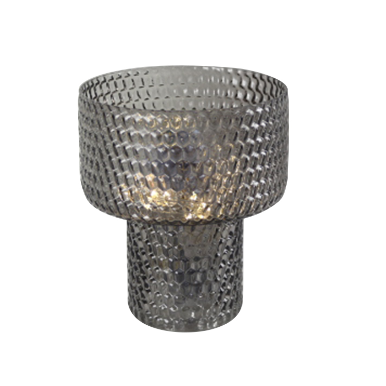New products 2020 spray candlestick Smoky Grey Glass Decorative Candle Holder