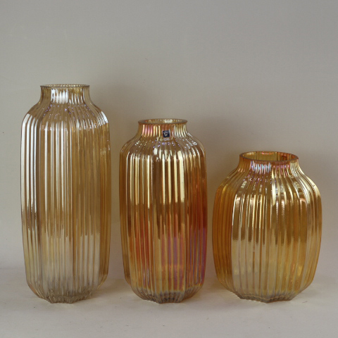 Luxury whole colored modern design decorative flower glass garden vase for home decor and wedding