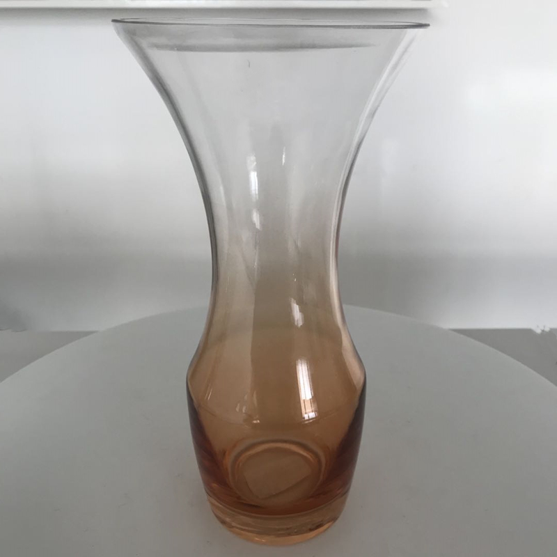 Wholesale Modern Design Color Smoked Decorative Recycled Glass Vase With Metal Stand