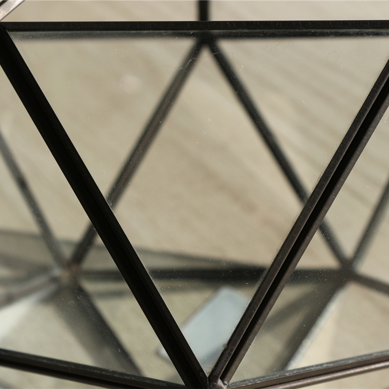 Home decoration Football Design glass clear plant container hanging geometric glass terrarium