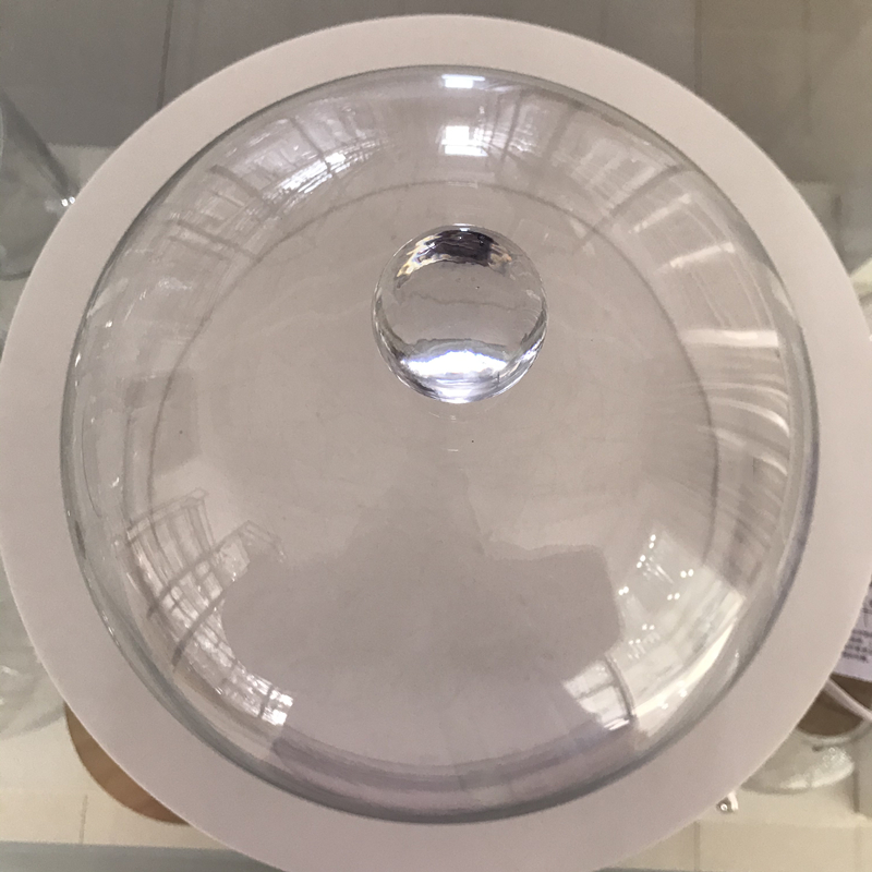 Manufactured in China Round Glass Dome Rubber Wood Stand for Cake or Dessert Food