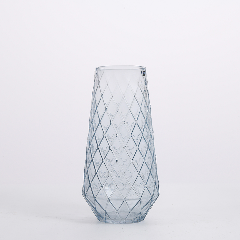 Transparent gradient colored design modern style creative glass flower vase for decoration