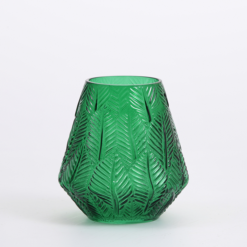 Transparent gradient colored design modern style creative glass flower vase for decoration