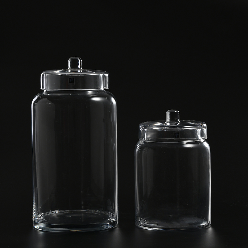 Food storage Different sizes Heavy-duty glass Candy Jar marshmallow jar with glass lid on sale