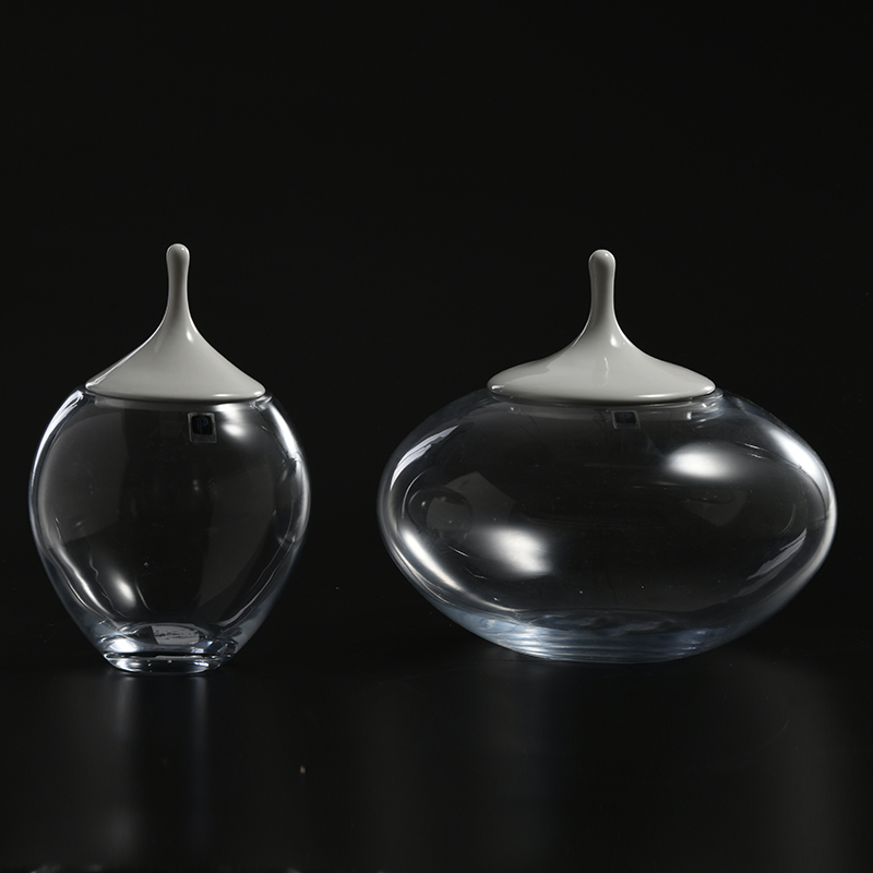 Glassware factory directly transparent glass food storage candy jar or marshmallow jar with customized lid