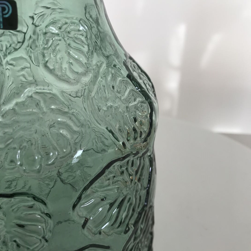 Great Colored Tall Long Neck Round Belly Blue Bubble wholesale handmade Glass Vase