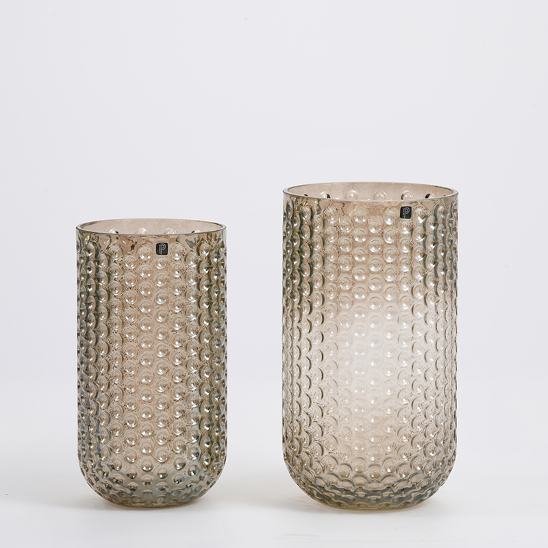 Chinese handmade long barrel windproof and dustproof glass candle holder