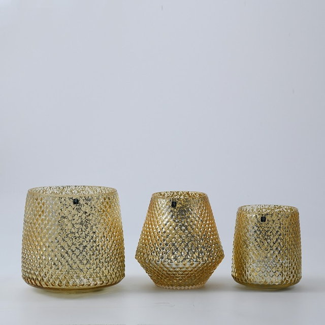 Hot sale high quality Star lantern glass candle holder wax table electroplating hollow lantern