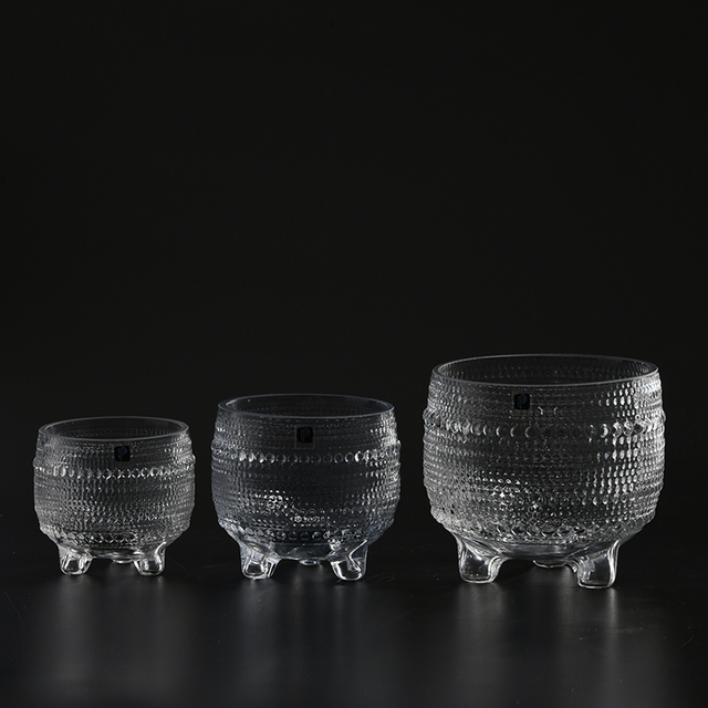 Glassware factory supply flower container candle container glass candle holder with flower for home decoration