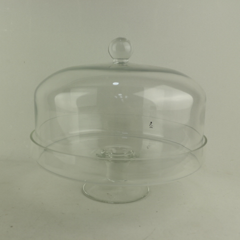 2020 Hot Selling Transparent Glass Cake Display Glass Cover Birthday Party Cake Stand