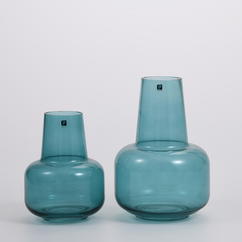 customized indoor home decorative glass flower vase with clear or colored custom design