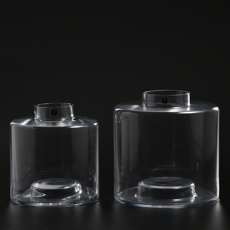 Glassware factory supply decoration transparent flower jar crystal clear glass flower vase on sale