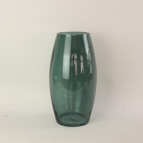 Ins hor sale transparent home living decoration blue clear handmade cylinder glass vase