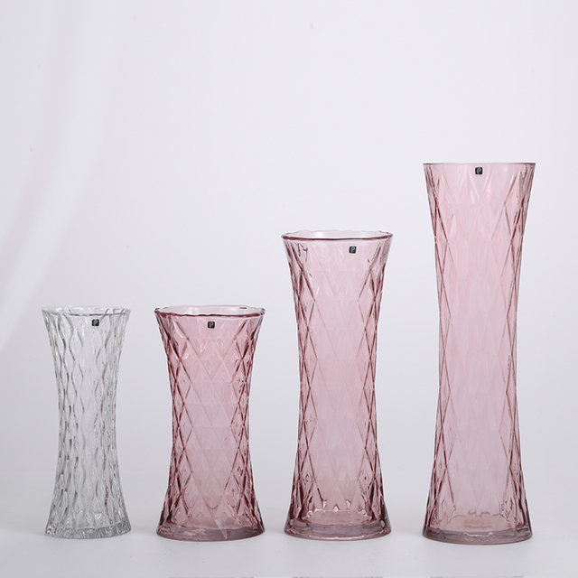 Hot sale glass vase with orange bottom and big open mouth for home decoration gradient colored glass flower vase