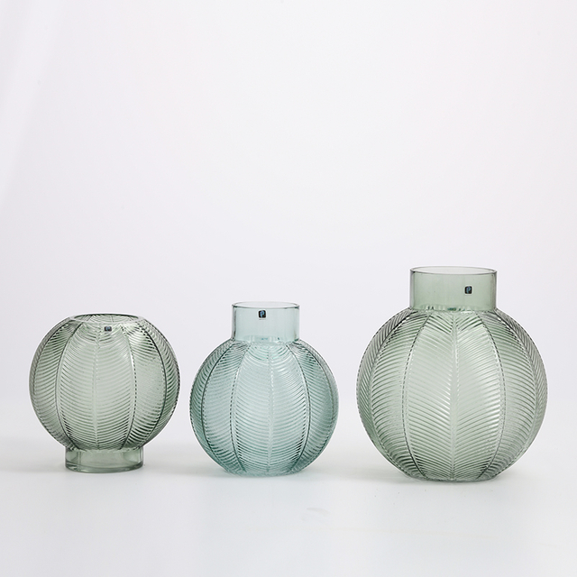 Heavy duty home decoration customized color hot sale floral luxury design glass flower vase