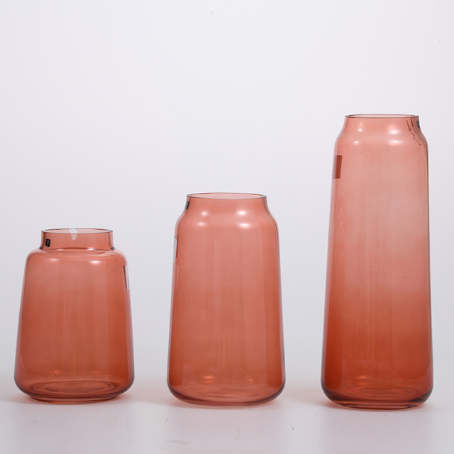 Heavy duty big jar all customized colored hot sale luxury design glass flower vase flower containers Chinese manufacture supply