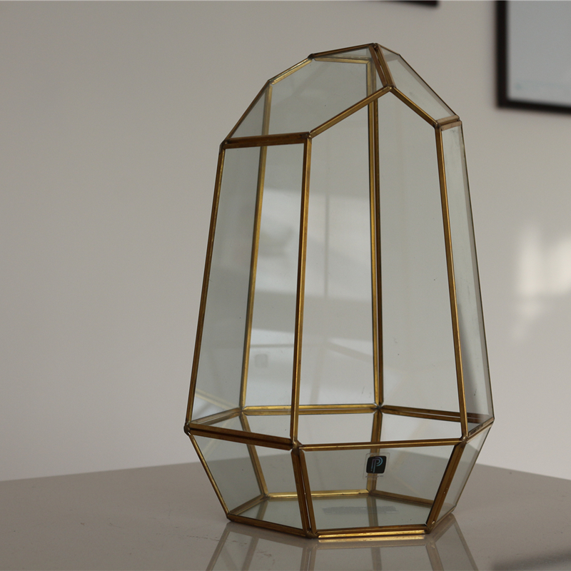 Various Design Flowers artificial rose gold Black copper glass plant terrarium geometric Clear Flower Terrarium