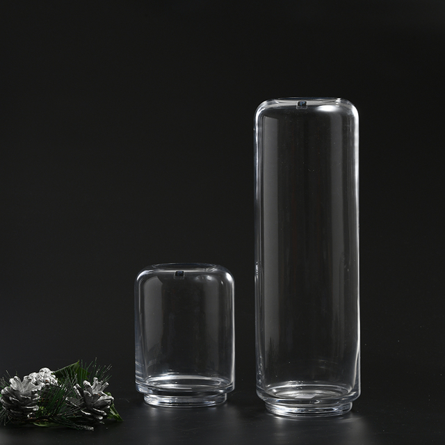 Clean clear transparent glass vase for home or cafe decoration on sale