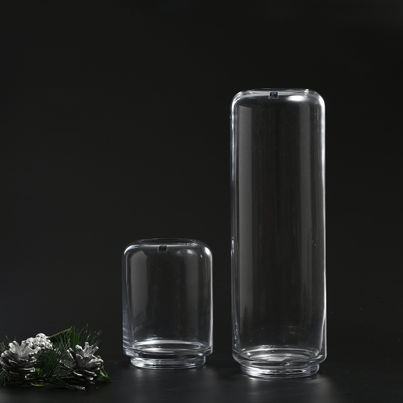 Clean clear transparent glass vase for home or cafe decoration on sale