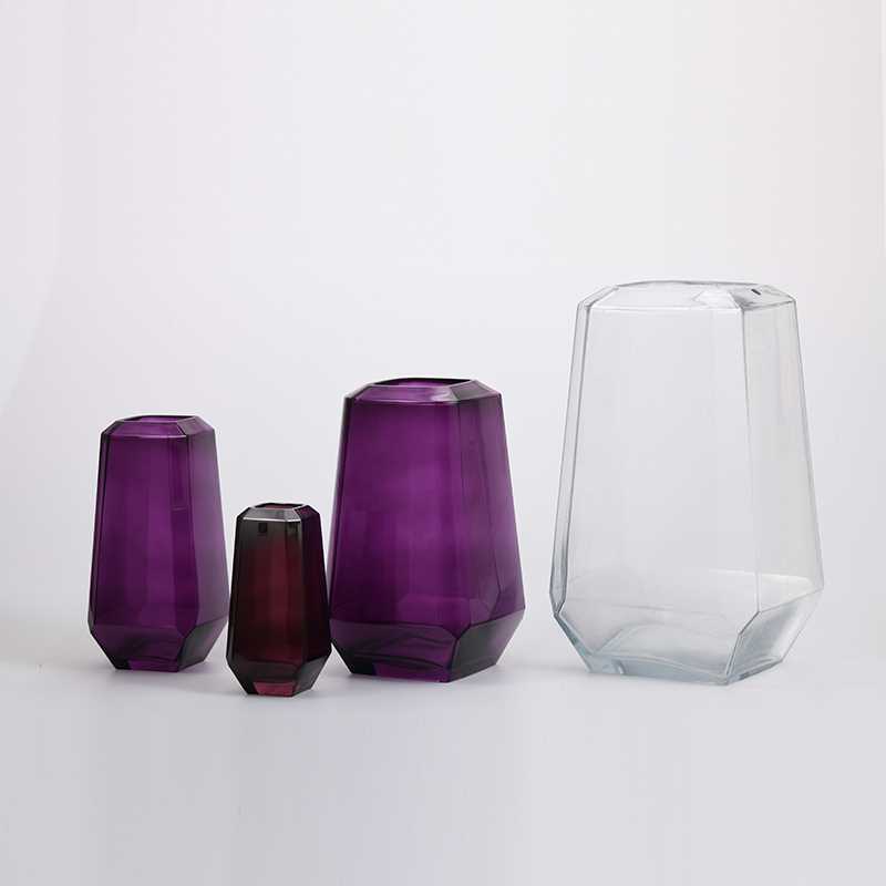 High fashion glassware foggy colored heavy duty glass vase Chinese manufacture