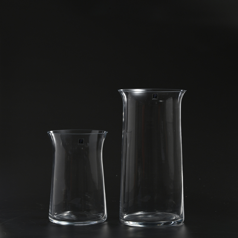Clear Glass vase for home or hotel decoration with big mouth in different sizes