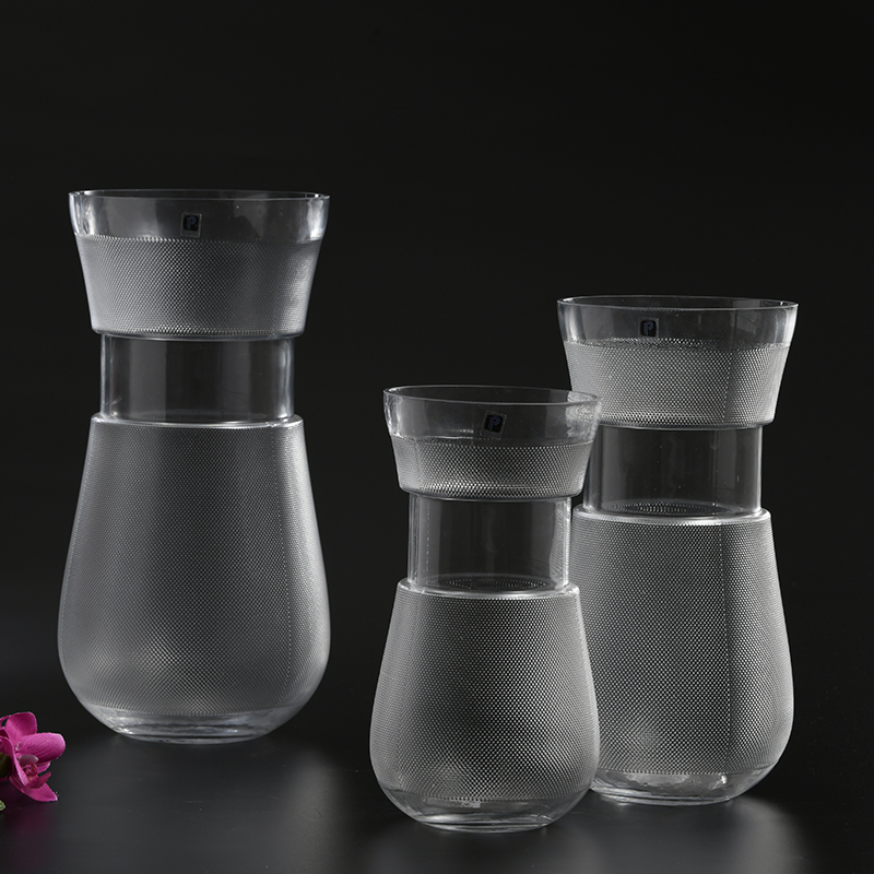 Classic Style Clear Tall Flower Plant Bud Decorative Recycled Glass Vase for Wedding/Christmas