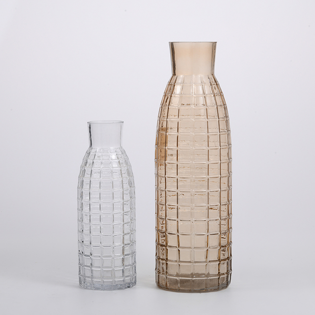 High quality very fresh taste transparent bottle with floral modern style decorative glass flower vase Chinese manufacture