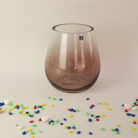 Customized fashionable colored glass flower vase home decorative glass flower vase