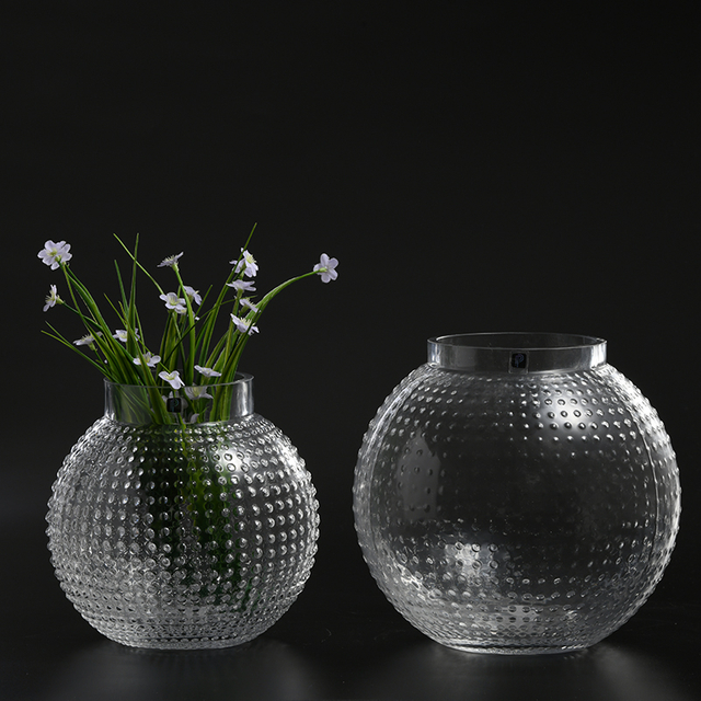Floral glassware modern style creative human design glass flower vase for decoration on sale