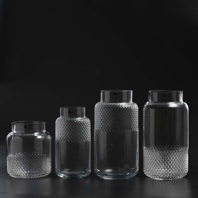 Modern decoration transparent glass luster vase on sale Manufacture supply