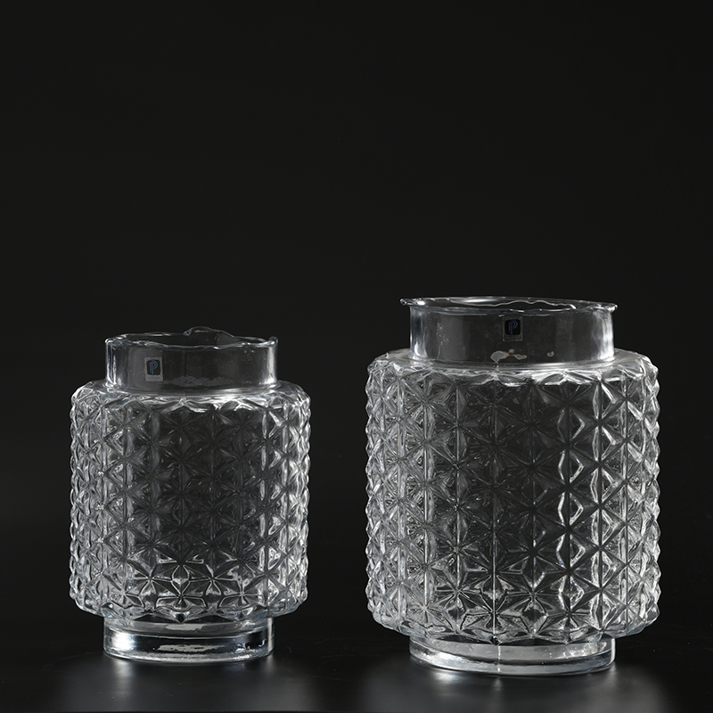 Transparent vertical stripe fashion design modern style creative glass flower vase on sale
