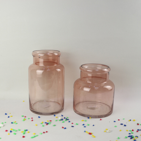 Luxury whole colored modern design decorative flower glass garden vase for home decor and wedding
