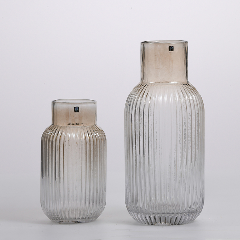 Home or cafe decoration on sale Transparent clear luster glass vase with modern design