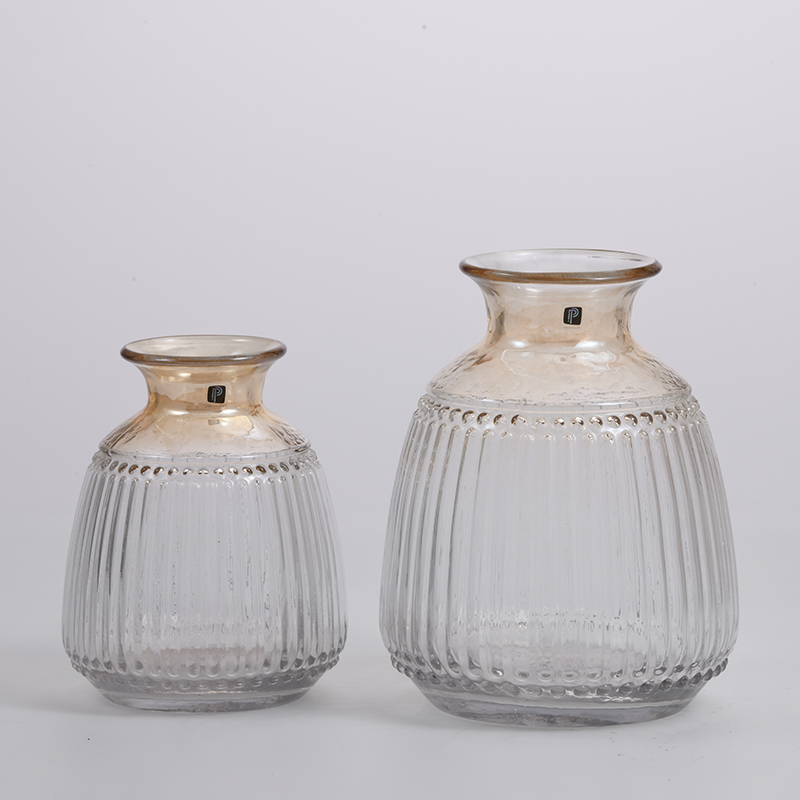 Heavy duty classic style glassware with open mouth and electro-water processing glass flower vase Chinese manufacture