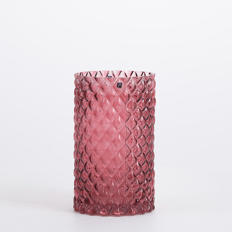 Dark color luxury glass vase classic design glass flower vase for home decoration