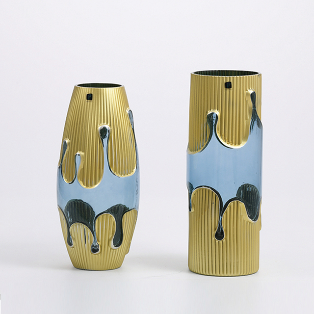 Savage luxury style indigenous artistic human face design glass flower vase for home decoration factory directly supply