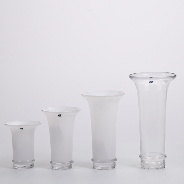 Transparent glass vase painted bottom tall bottle design glass flower vase for home deco factory directly supply