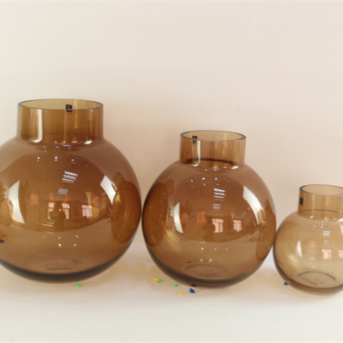 New Popular Desktop decoration Round Home Decoration Flower Glass Vase Crystal Glass Vase