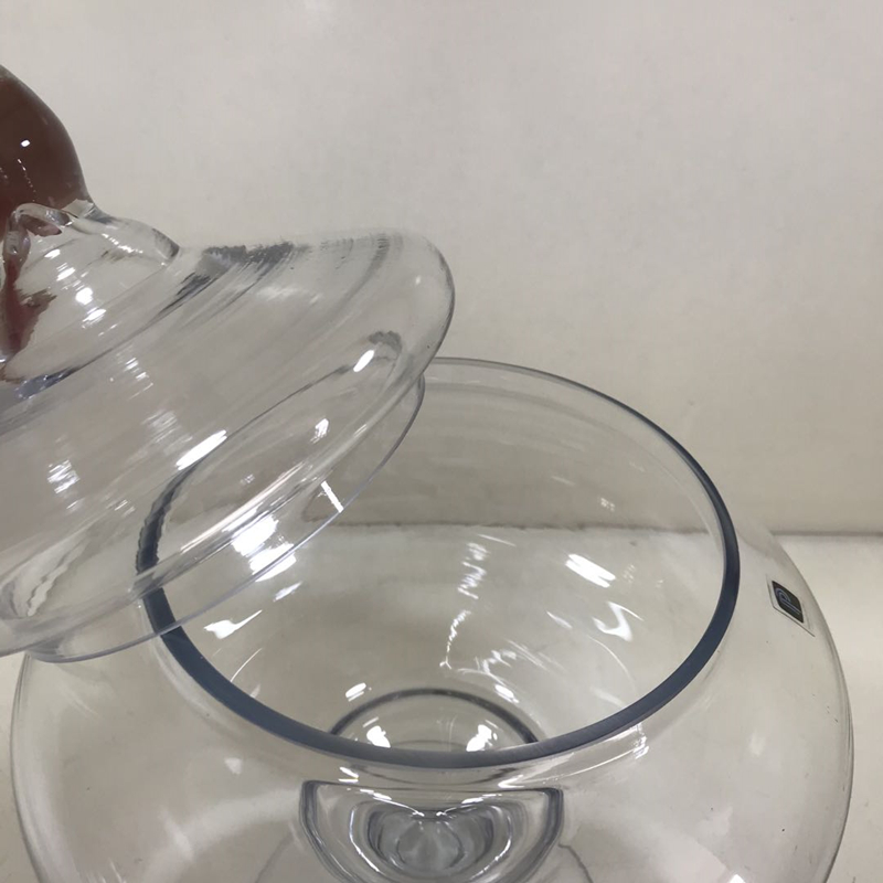Wholesale Customized Fancy Transparent Christmas Snowflake Decorative Glass Candy Jar Buffet with Glass Lid