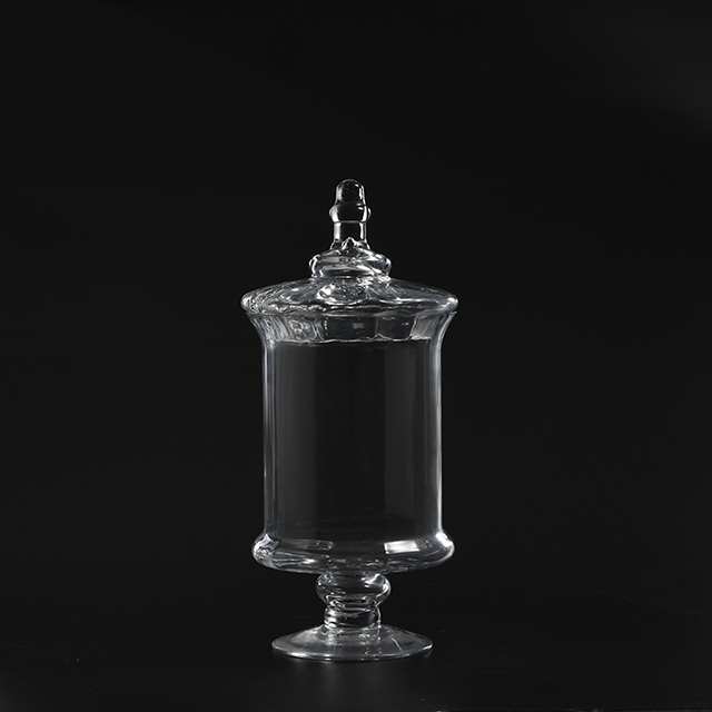 Glass candy jar or marshmallow jar with glass top European design