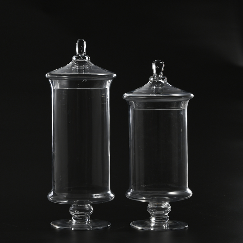 Amazon sellers best choice factory directly cylinder design glass candy jar or marshmallow jar with glass lid
