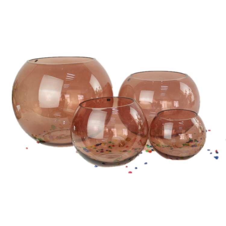 Famous Chinese Trademark Creative art hand blown oval shaoe design unique glass vases