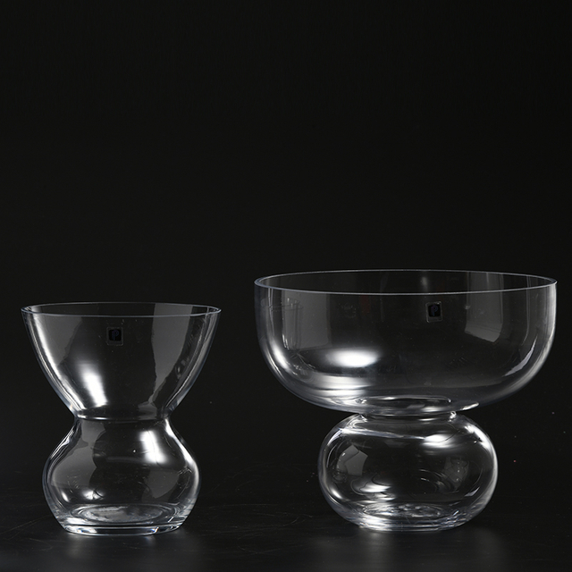 customized indoor home decorative glass flower vase with clear or colored custom design