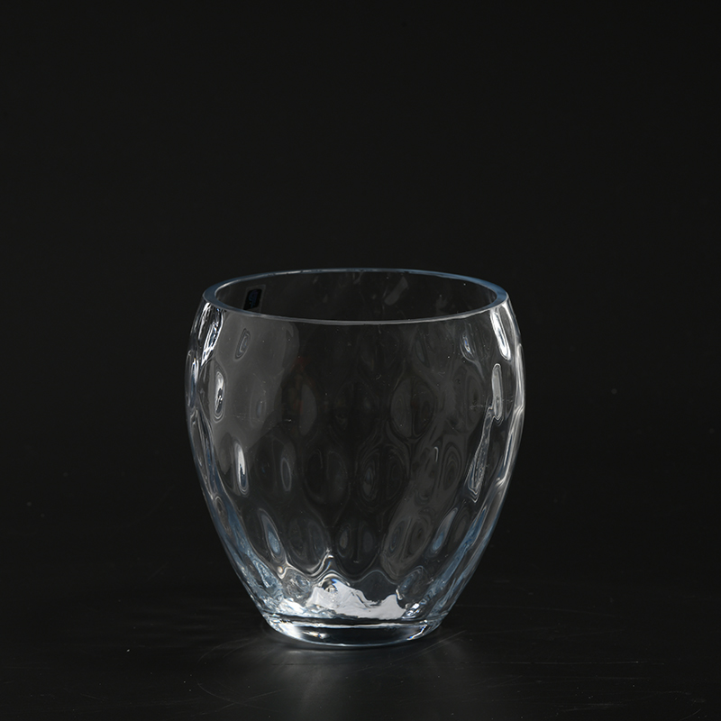 Glassware factory supply flower container candle container glass candle holder with flower for home decoration