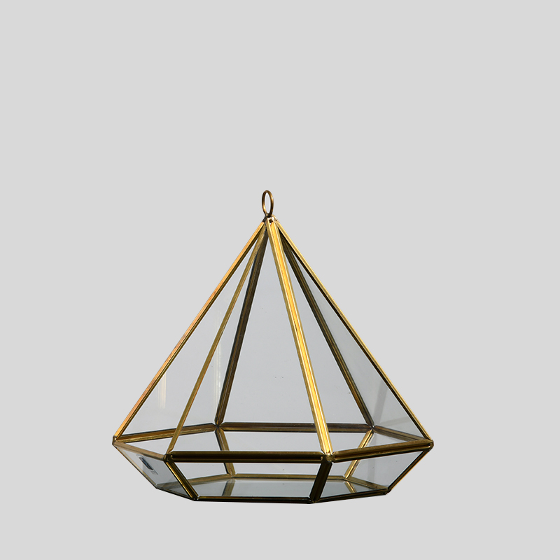 Diamond design Glassware Hanging from the top or the wall Transparent Handmade Flower Terrarium on sale