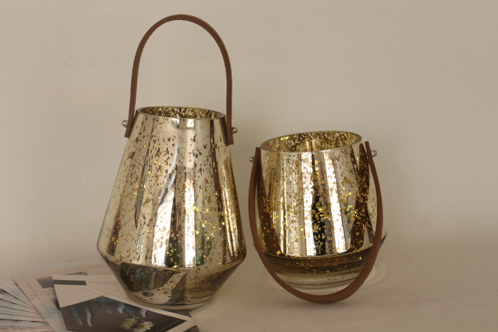 Modern Design Light Reflecting Home Decorations Candle Lantern Glass candle holders
