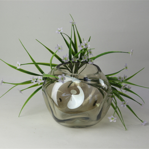 Hot Selling Handblown Modern House Decor Clear Cube and Circular Glass Flower Vase